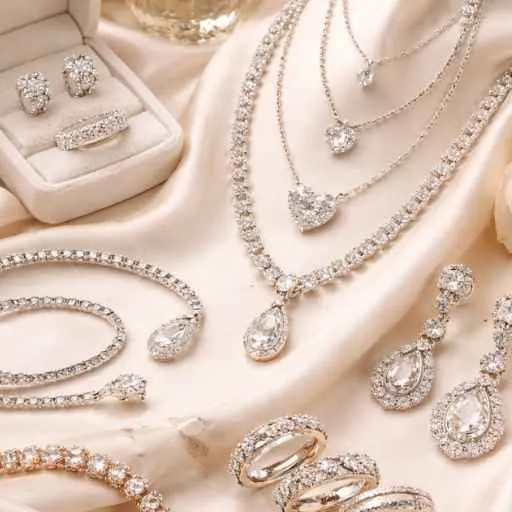 Statement diamond jewellery set.